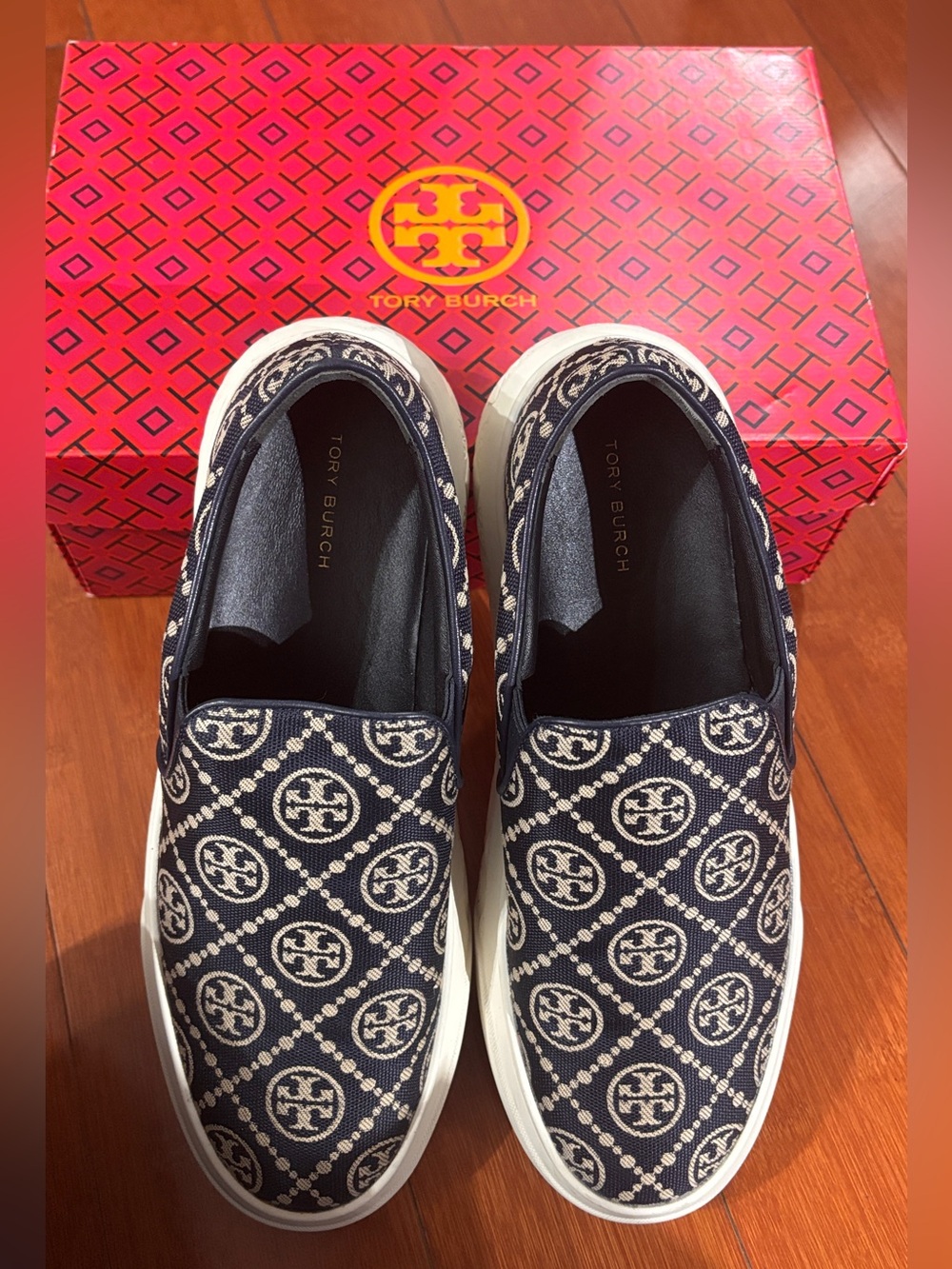 the Tory Burch T Monogram Ladybug slip-on sneakers, new